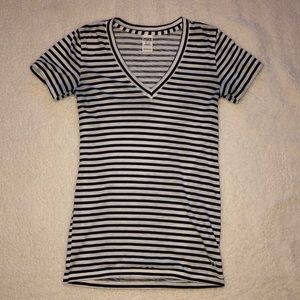 PINK black and white striped T-shirt